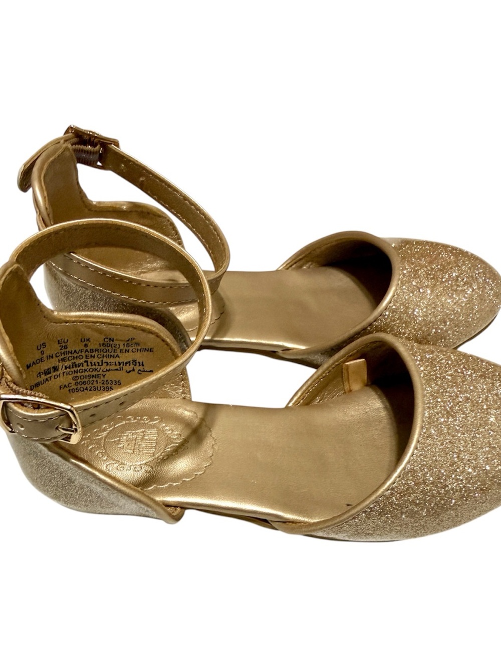 Disney Bibbidy Bobbidi Boutique Glitter Princess Shoes With Ankle Strap Size 9